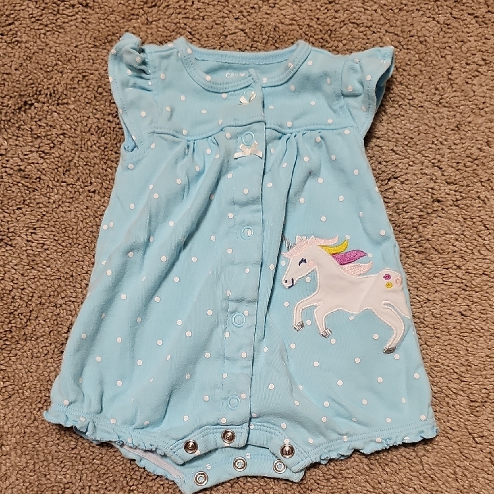 Carter's Blue Unicorn Bodysuit